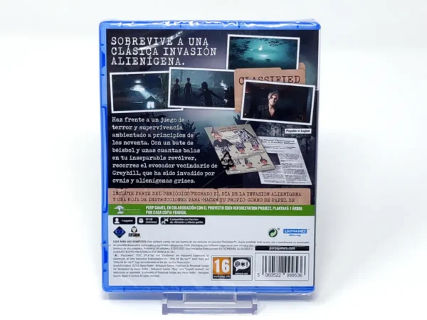 Parte trasera de Greyhill Incident: Abducted Edition (ESP) (Precintado) para PlayStation 5, edición PAL España