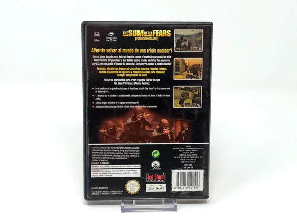 Parte trasera de The Sum of All Fears (Pánico Nuclear) (ESP) para Nintendo GameCube, edición PAL España