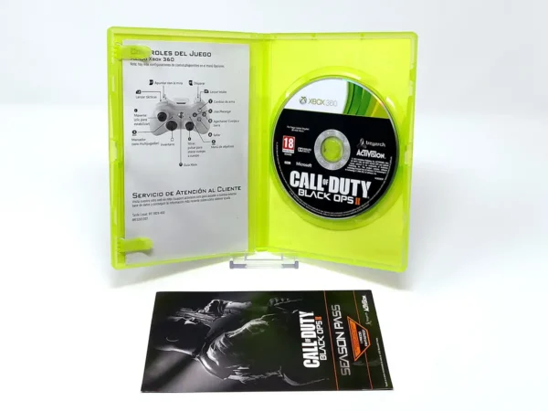 Interior del juego Call of Duty: Black Ops II (ESP) (v2) para XBOX 360 con disco y manual
