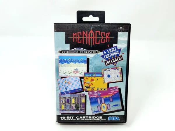 Portada de Menacer 6-Game Cartridge (ESP) para Sega Mega Drive, edición PAL España, de segunda mano