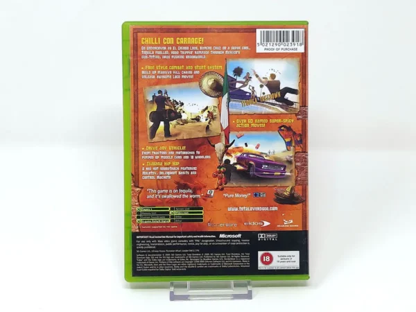 Parte trasera de Total Overdose (UK) para XBOX, edición PAL UK