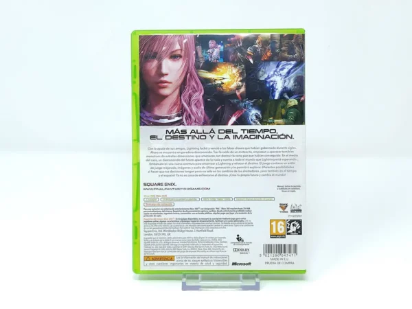 Parte trasera de Final Fantasy XIII-2 (ESP) para XBOX 360, edición PAL España