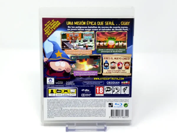 Parte trasera de South Park: La Vara de la Verdad (ESP) para PlayStation 3, edición PAL España