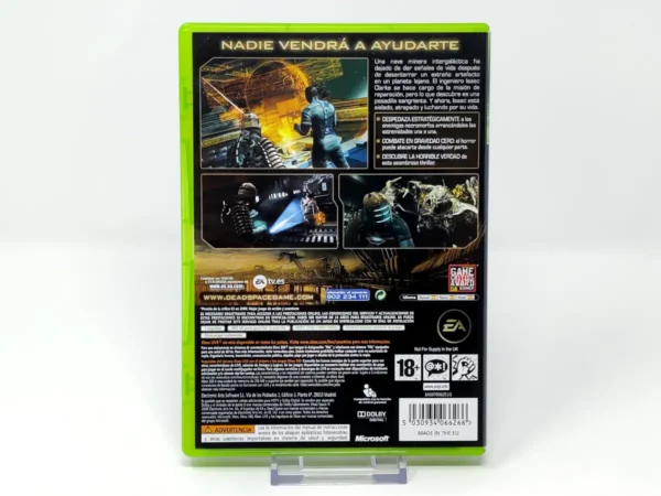 Parte trasera de Dead Space (ESP) para XBOX 360, edición PAL España