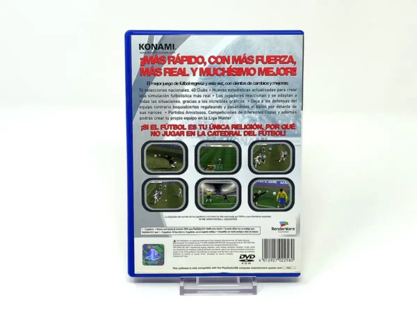 Parte trasera de Pro Evolution Soccer 2 (ESP) para PlayStation 2, edición PAL España