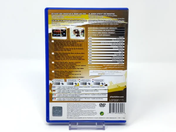 Parte trasera de SingStar ABBA (EUR) para PlayStation 2, edición PAL UK