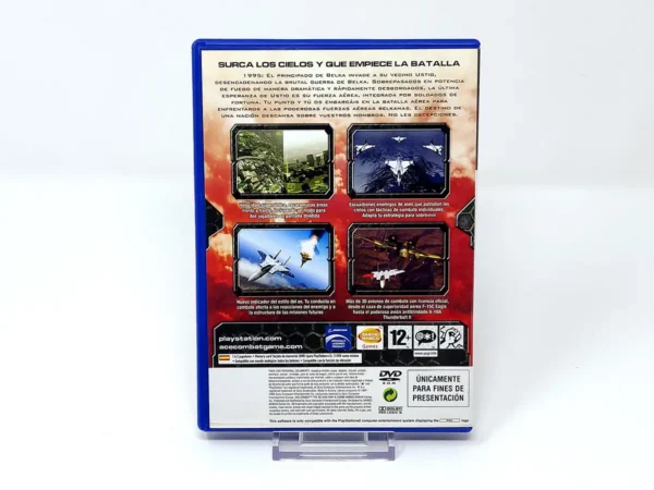 Parte trasera de Ace Combat: The Belkan War (ESP) (Promo) para PlayStation 2, edición PAL España