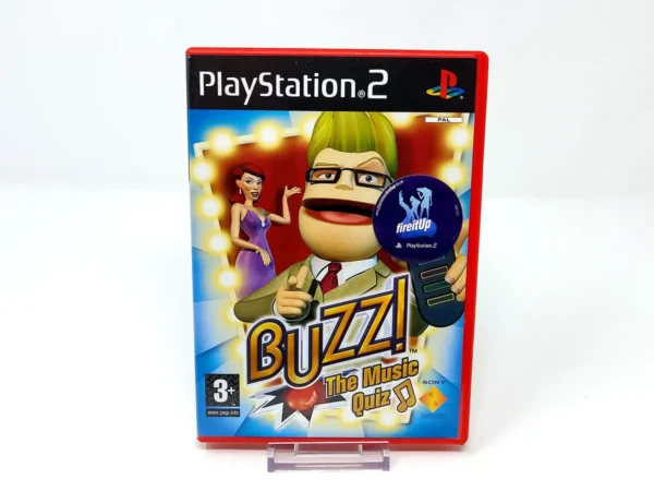 Portada de Buzz! The Music Quiz (UK) para PlayStation 2, edición PAL UK, de segunda mano