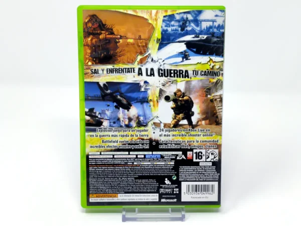 Parte trasera de Battlefield 2: Modern Combat (ESP) para XBOX 360, edición PAL España