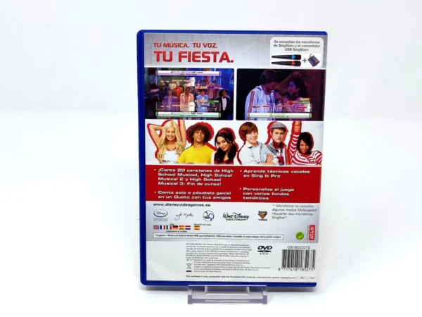 Parte trasera de Disney Sing It: High School Musical 3: Fin de Curso (ESP) (Rebajado) para PlayStation 2, edición PAL España