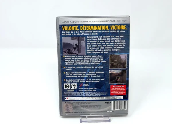 Parte trasera de SOCOM: U.S. Navy SEALs (FRA) (Platinum) para PlayStation 2, edición PAL Francia
