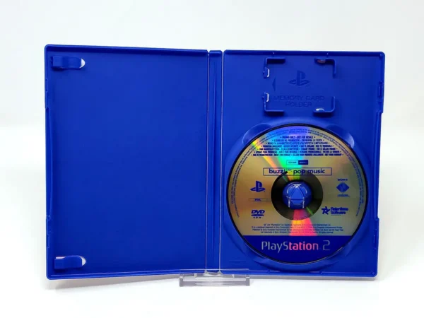 Interior del juego Buzz! Pop Music 40 Principales (ESP) (Promo) para PlayStation 2 con disco y manual