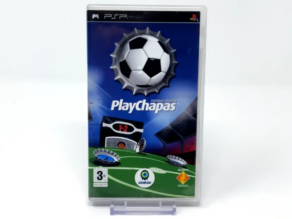 Portada de PlayChapas Football Edition (ESP) para PSP, edición PAL España, de segunda mano