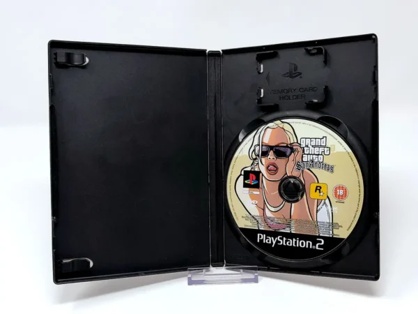 Lateral de la caja de Grand Theft Auto: San Andreas (ESP) (Rebajado) para PlayStation 2