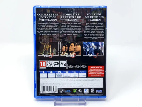 Parte trasera de The Yakuza Remastered Collection (UK) (Precintado) para PlayStation 4, edición PAL UK