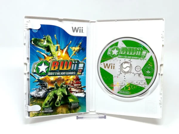 Interior del juego Battalion Wars 2 (ESP) para Nintendo Wii con disco y manual