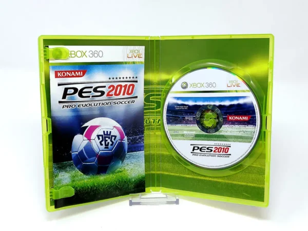 Interior del juego PES 2010: Pro Evolution Soccer (ESP) para XBOX 360 con disco y manual
