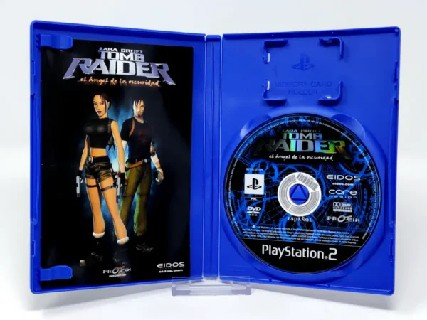 Interior del juego Lara Croft Tomb Raider: El Ángel de la Oscuridad (ESP) (Rebajado) para PlayStation 2 con disco y manual