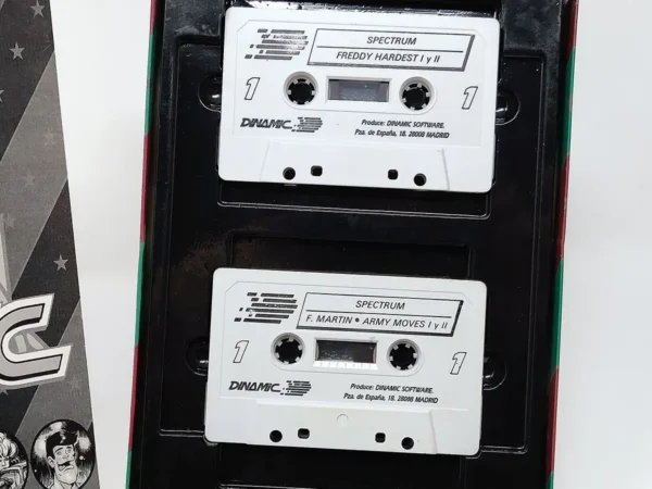 Lateral de la caja de Lo Mejor de Dinamic para Sinclair ZX Spectrum