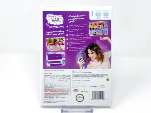 Parte trasera de Disney Violetta: Ritmo & Música (ESP) para Nintendo Wii, edición PAL España