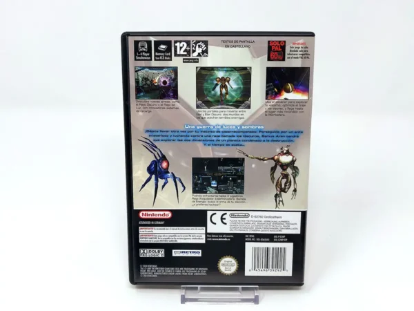 Parte trasera de Metroid Prime 2: Echoes (ESP) para Nintendo GameCube, edición PAL España