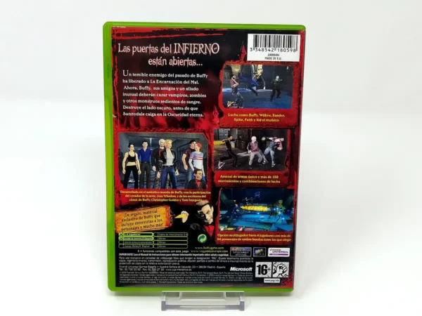 Parte trasera de Buffy the Vampire Slayer: Chaos Bleeds (ESP) para XBOX, edición PAL España