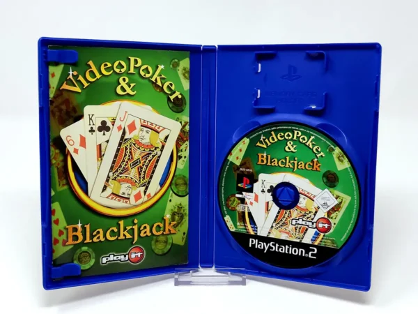 Interior del juego Video Poker & Blackjack (ESP) para PlayStation 2 con disco y manual