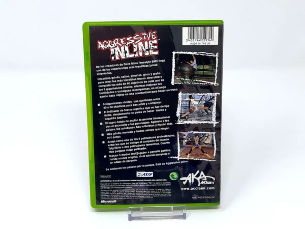 Parte trasera de Aggressive Inline (ESP) para XBOX, edición PAL España