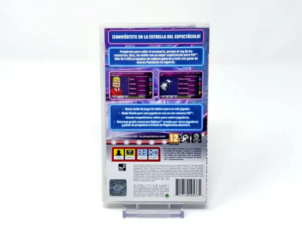 Parte trasera de Buzz! Concurso Universal (ESP) (Essentials) para PSP, edición PAL España