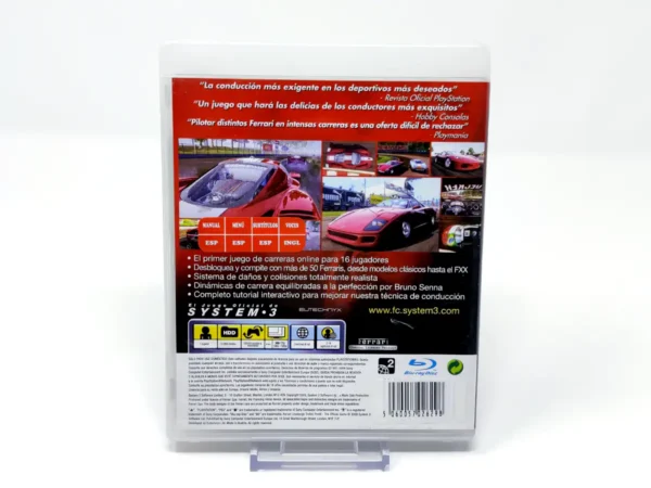 Parte trasera de Ferrari Challenge: Trofeo Pirelli (ESP) para PlayStation 3, edición PAL España