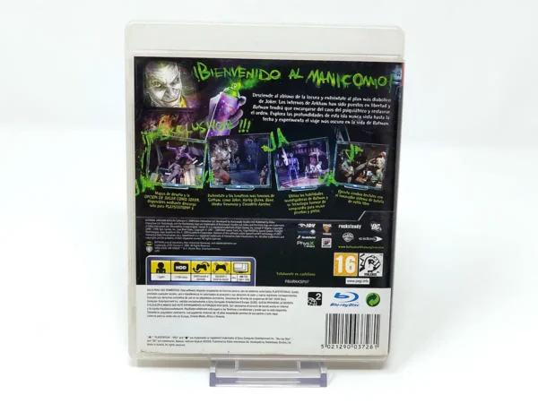 Parte trasera de Batman: Arkham Asylum (ESP) para PlayStation 3, edición PAL España