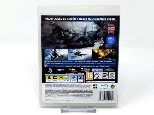 Parte trasera de Battlefield 3 (ESP) (v1) para PlayStation 3, edición PAL España