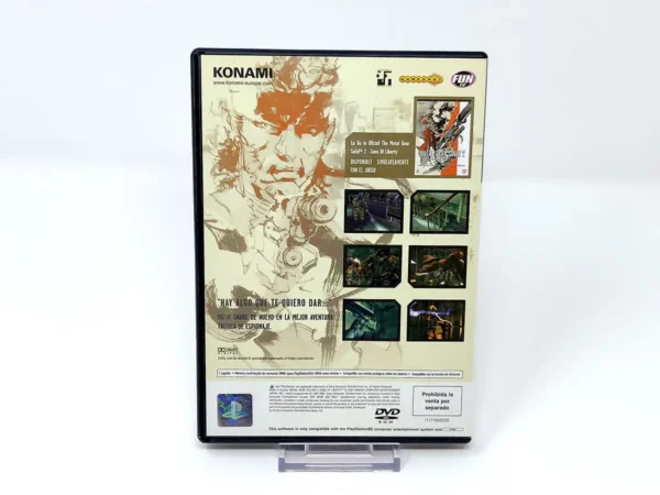 Parte trasera de Metal Gear Solid 2: Sons of Liberty (ESP) (v2) para PlayStation 2, edición PAL España