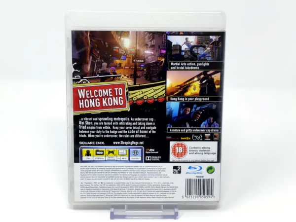 Parte trasera de Sleeping Dogs (UK) para PlayStation 3, edición PAL UK