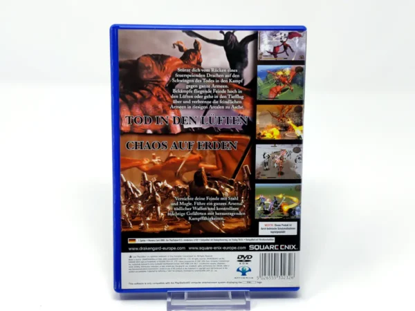 Parte trasera de Drakengard (ALE) para PlayStation 2, edición PAL Alemania