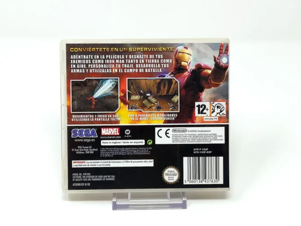 Parte trasera de Iron Man (ESP) para Nintendo DS, edición PAL España