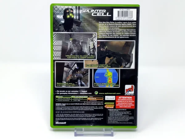 Parte trasera de Tom Clancy's Splinter Cell (FRA) para XBOX, edición PAL Francia
