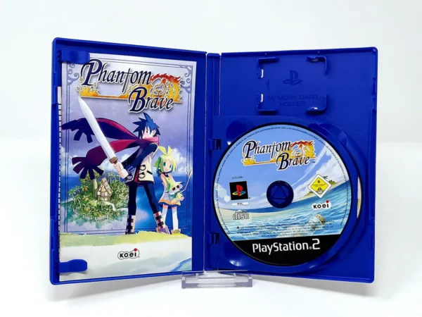 Interior del juego Phantom Brave (ESP) para PlayStation 2 con disco y manual
