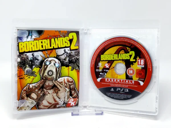Interior del juego Borderlands 2 (FRA) (Essentials) para PlayStation 3 con disco y manual