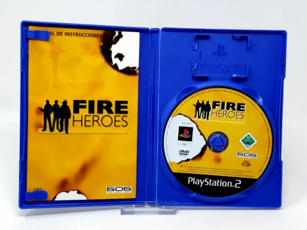 Interior del juego Fire Heroes (ESP) para PlayStation 2 con disco y manual