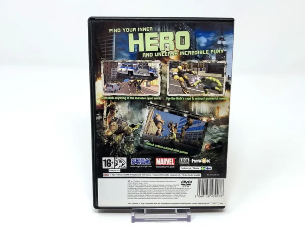 Parte trasera de The Incredible Hulk (UK) para PlayStation 2, edición PAL UK