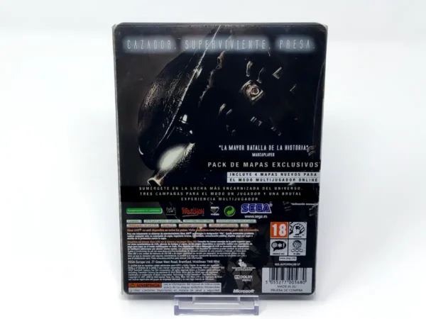 Parte trasera de Aliens vs. Predator (ESP) (Steelbook) para XBOX 360, edición PAL España