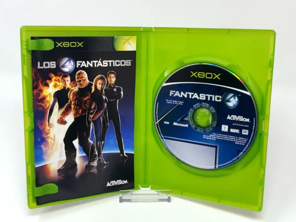 Interior del juego Los 4 Fantásticos (ESP) para XBOX con disco y manual