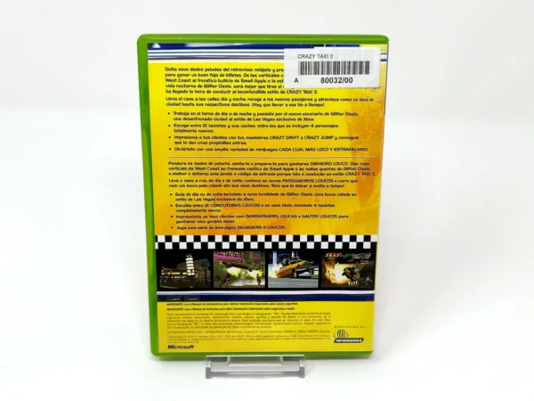 Parte trasera de Crazy Taxi 3 (ESP) para XBOX, edición PAL España