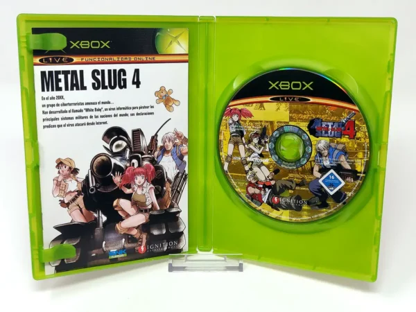 Interior del juego Metal Slug 4 (ESP) para XBOX con disco y manual