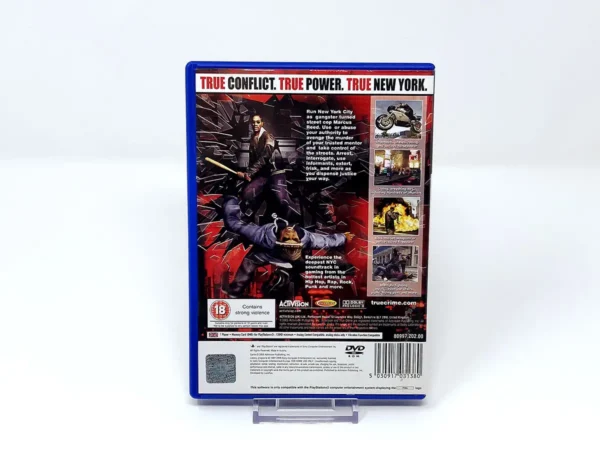 Parte trasera de True Crime: New York City (UK) para PlayStation 2, edición PAL UK