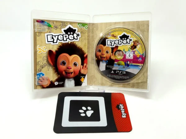 Interior del juego EyePet (ESP) para PlayStation 3 con disco y manual