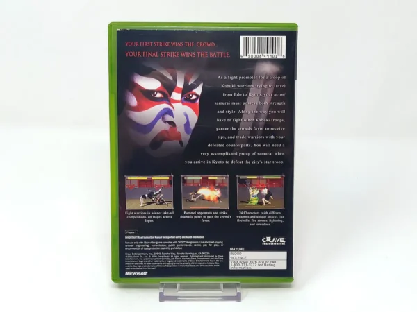 Parte trasera de Kabuki Warriors (USA) para XBOX, edición NTSC USA