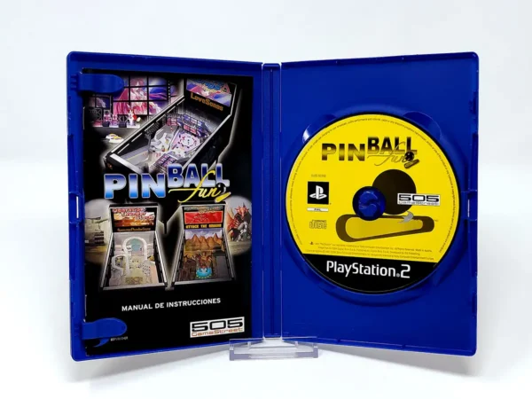 Interior del juego Pinball Fun (ESP) para PlayStation 2 con disco y manual