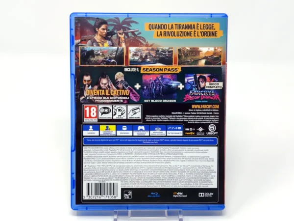 Parte trasera de Far Cry 6 (Gold Edition) (ITA) para PlayStation 4, edición PAL Italia